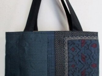 ７０１４　大島紬で作った手提げ袋・タブレット入れ　＃送料無料の画像