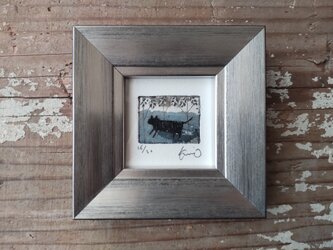 ミニ銅版画『森ねこ』の画像