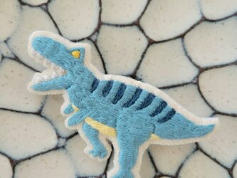 ティラノサウルス刺繍ブローチ【受注製作】の画像