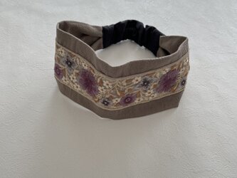 刺繍リボン ヘアバンド no.7の画像