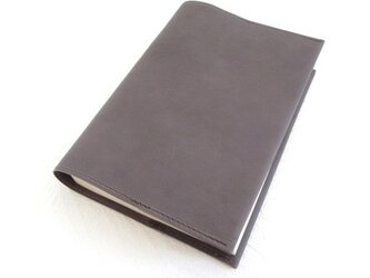 文庫本サイズ《ゴートスキン》ダークグレー・ナチュラルシュリンク・一枚革のブックカバー・0802の画像
