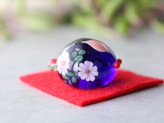 ガラスのうさぎ（桜）ミニサイズ青の画像