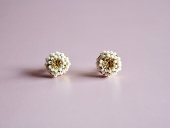 blanc　フランスヴィンテージビーズの耳飾りの画像