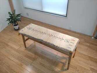 春　新規入荷】ペルシャ　ギャッベ　ミニランナー　115×42cm　アイボリー　生命の木　RJ8526の画像