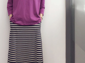 高品質コットン生地Tシャツ　長袖シャツ#ゆったり*レディース ブラウス コットン*シンプル＊パープルの画像