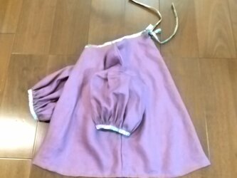 リネン&リバティパフスリーブトップス(ローズピンク)の画像