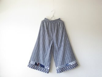 ☆浴衣ガウチョパンツ☆裾パッチワーク♪/31kg75の画像