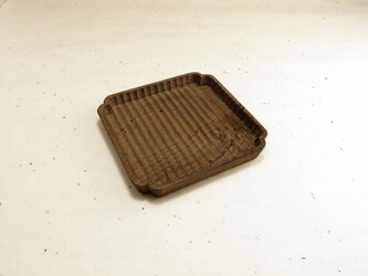 入隅 我谷盆 栗 15×15×2cm ブラウン その１の画像