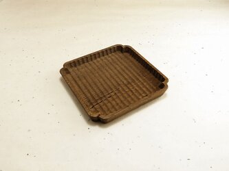 入隅 我谷盆 栗 15×15×2cm ブラウン その２の画像