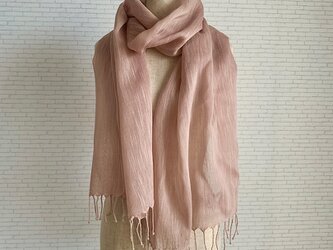 山桜染めの綿ストール　濃桜の画像