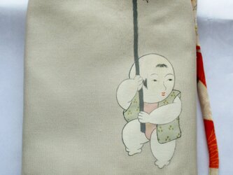７０３４　帯で作ったスマホポーチ＃送料無料の画像