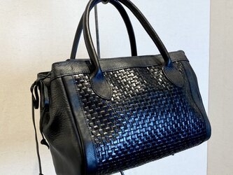 スペインメッシュレザーとイタリアンレザーのハンドバックの画像