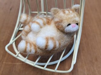 羊毛フェルト　ねこ　まったりもち猫ブランコの画像