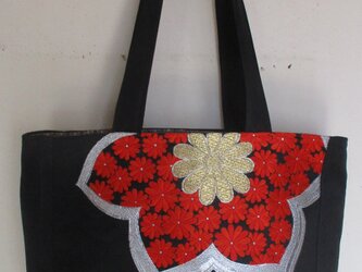 ７０３９　帯で作った手提げ袋　＃送料無料の画像
