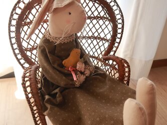 天然素材のうさぎのぬいぐるみ*カントリーラビット*ウサギ*兎*イースターの画像
