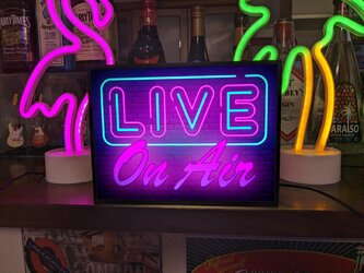 on-air オンエア スタジオ 生放送 ラジオ ライブ 生配信 ミニチュア サイン ランプ 看板 置物 ライトBOXの画像