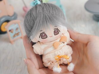 栗包 10cm 着せ替えぬいぐるみ 無属性 レイヘア ブラウンアイズ女の子 着せ替え人形 綿人形 コットンドールの画像