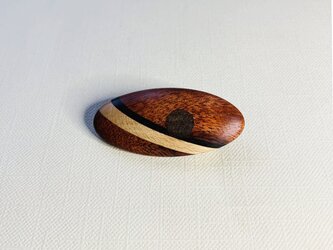ブローチ -サティーネ･ブナ･シマコクタン･珪化木 楕円-の画像