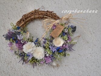 【母の日2023】大人パープルの爽やかハーフwreathの画像