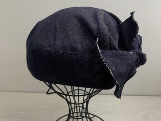 TOPI リボンdenimのベレー（ネイビー）の画像