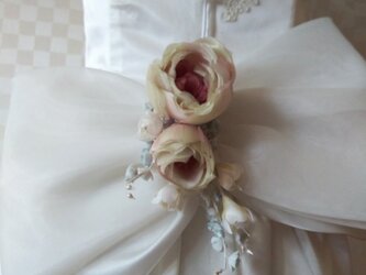 ウェディング  アンティーク丸バラ〈淡ブル-小花〉P5の画像