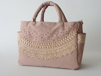 antique lace standard bag [pink beige]の画像