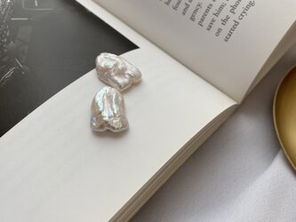 Silver925 淡水バロックパールボリュームピアス