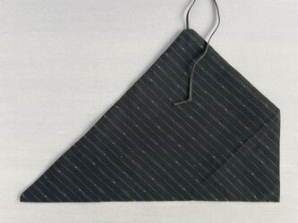 【1点もの】着物地ので作る箸袋・カトラリーホルダー -ウール着物 黒緑（ヴィンテージ） P-89の画像