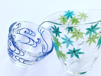 片口&ぐい呑みセット　流水に青楓　父の日にも♡の画像