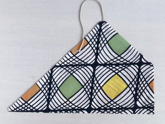 【1点もの】浴衣地の箸袋・カトラリーホルダー -浴衣地 レトロな雰囲気の幾何学模様（ヴィンテージ） Y-77の画像