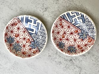 京焼　手描きの豆皿　小サイズ2枚セットの画像