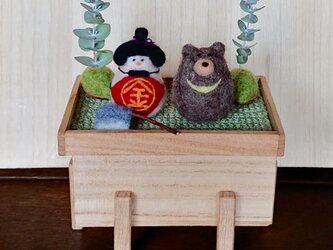 金太郎とクマの五月人形セット（桐箱付き）の画像