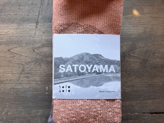 SATOYAMA  socks 足袋型　25-27cm ソヨゴ染め　pinkの画像