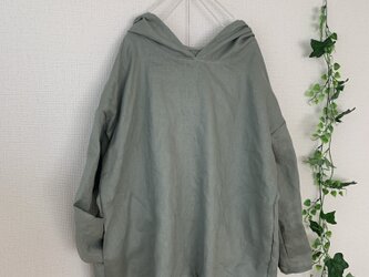 リネンポッケ付きパーカーの画像