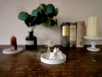 アロマストーンで再現する ペットのいる風景 ■ Lサイズ　うさぎ  ■ トレイの形を選んでご注文の画像