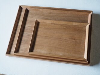クルミ材のトレイ　大　400x300mm 《トレー、お盆》の画像