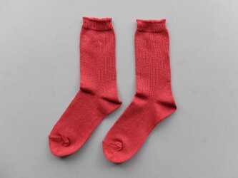 リネンニット ソックス（アカネ）22-24cmの画像