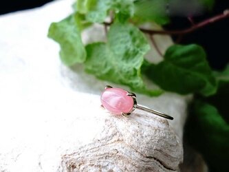 K10 インカローズ （ロードクロサイト）オーバル 爪留めリング 天然石 ~pinkの画像