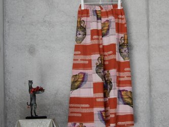 着物リメイク　青梅夜具地のサルエル風パンツ/　 フリーサイズの画像