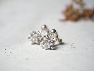 ケシパール 天然石 サークル【ピアス＆イヤリング】silver925の画像