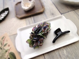 バンスクリップ ■ 紫陽花の花びら ■ グリーンパープルの画像