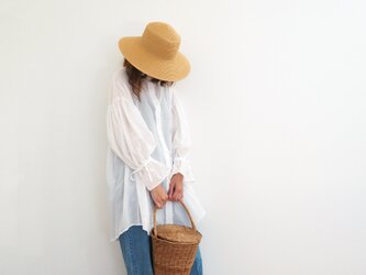 ◯◯pre-order◯◯Cotton lawn washer back gather shirtの画像