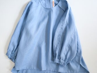 tuck line sleeve top (light blue)の画像