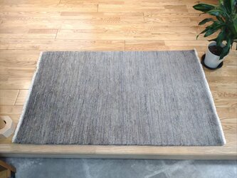 お試しキャン】四季を楽しむオールシーズンラグ　オーガニックラグ　グレー　123x77cmの画像