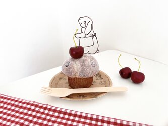 お菓子作りが大好きなホーランドロップのマフィンオブジェの画像