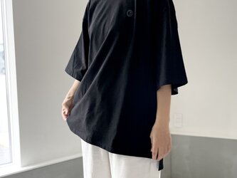 『2023新作』サイドスリット ビッグシルエットTシャツ　ユニセックス【ブラック】の画像