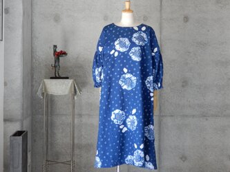 着物リメイク　有松絞り　ワンピース　/　フリーサイズの画像