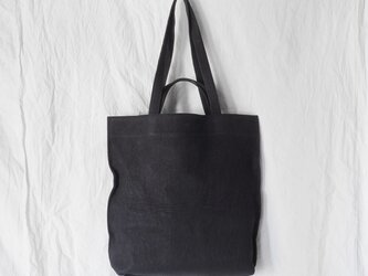 Double handle leather tote（Nero）/カンガルー革/ユニセックス/T077の画像
