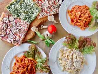 無添加パスタ＆有機野菜の天然酵母ピザセット＜パスタ3食、ピザ3食入＞の画像