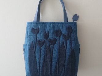 denim tulip standard bagの画像